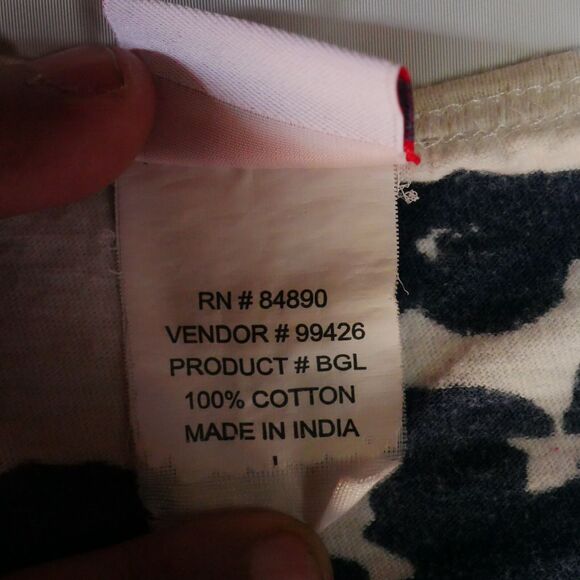 American Sweetheart Size L 3/4 Sleeve Top Bright Floral Print on White - Picture 4 of 11